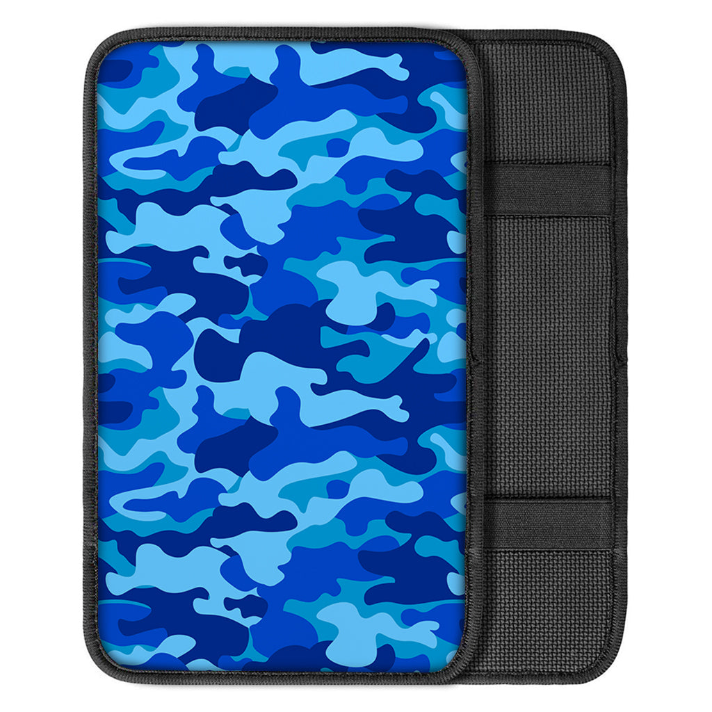 Blue Camouflage Print Car Center Console Cover