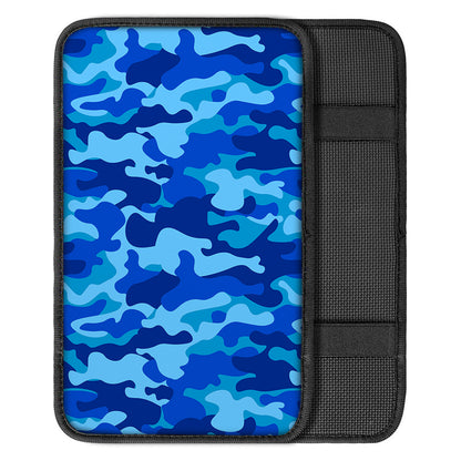 Blue Camouflage Print Car Center Console Cover