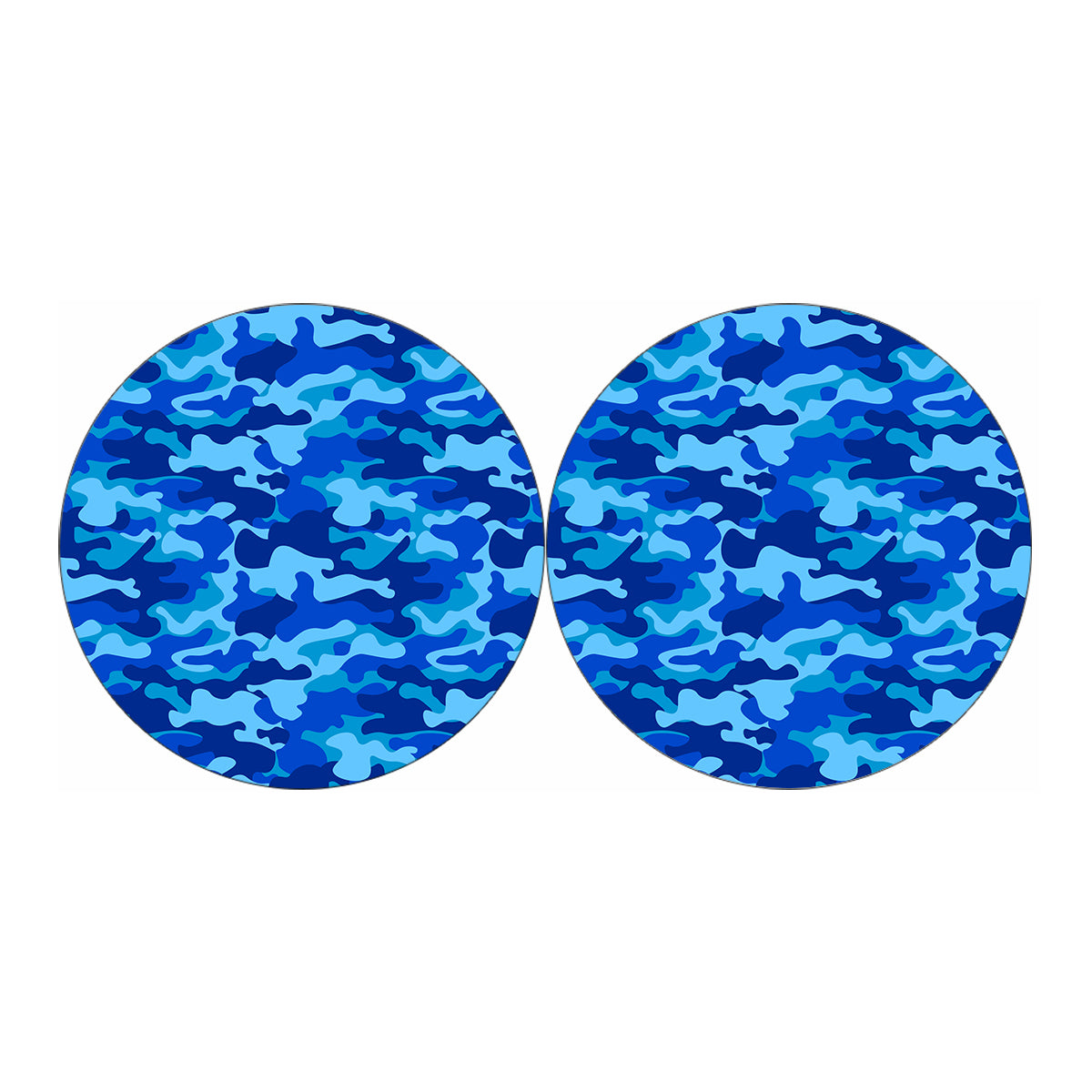 Blue Camouflage Print Car Coasters