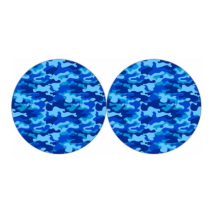 Blue Camouflage Print Car Coasters