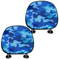 Blue Camouflage Print Car Headrest Covers