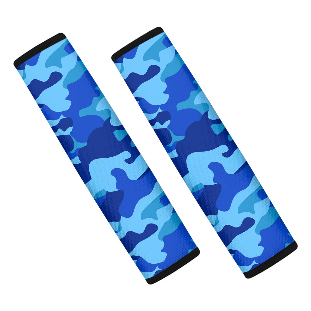 Blue Camouflage Print Car Seat Belt Covers