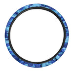 Blue Camouflage Print Car Steering Wheel Cover