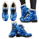 Blue Camouflage Print Comfy Boots GearFrost