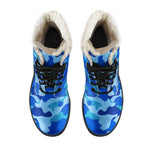 Blue Camouflage Print Comfy Boots GearFrost