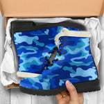 Blue Camouflage Print Comfy Boots GearFrost