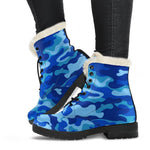 Blue Camouflage Print Comfy Boots GearFrost