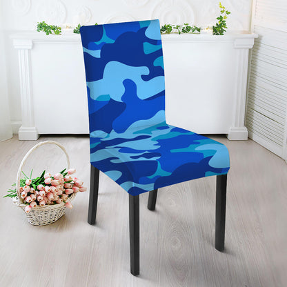 Blue Camouflage Print Dining Chair Slipcover