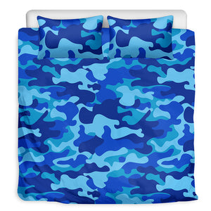Blue Camouflage Print Duvet Cover Bedding Set