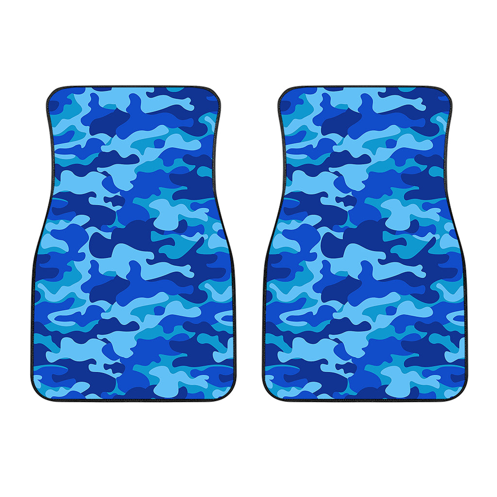 Blue Camouflage Print Front Car Floor Mats