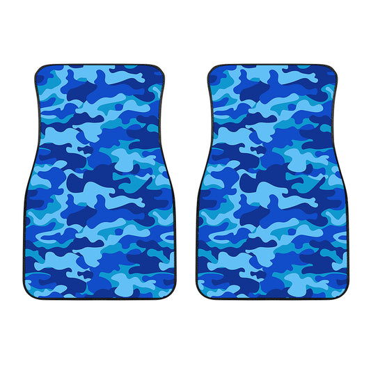 Blue Camouflage Print Front Car Floor Mats