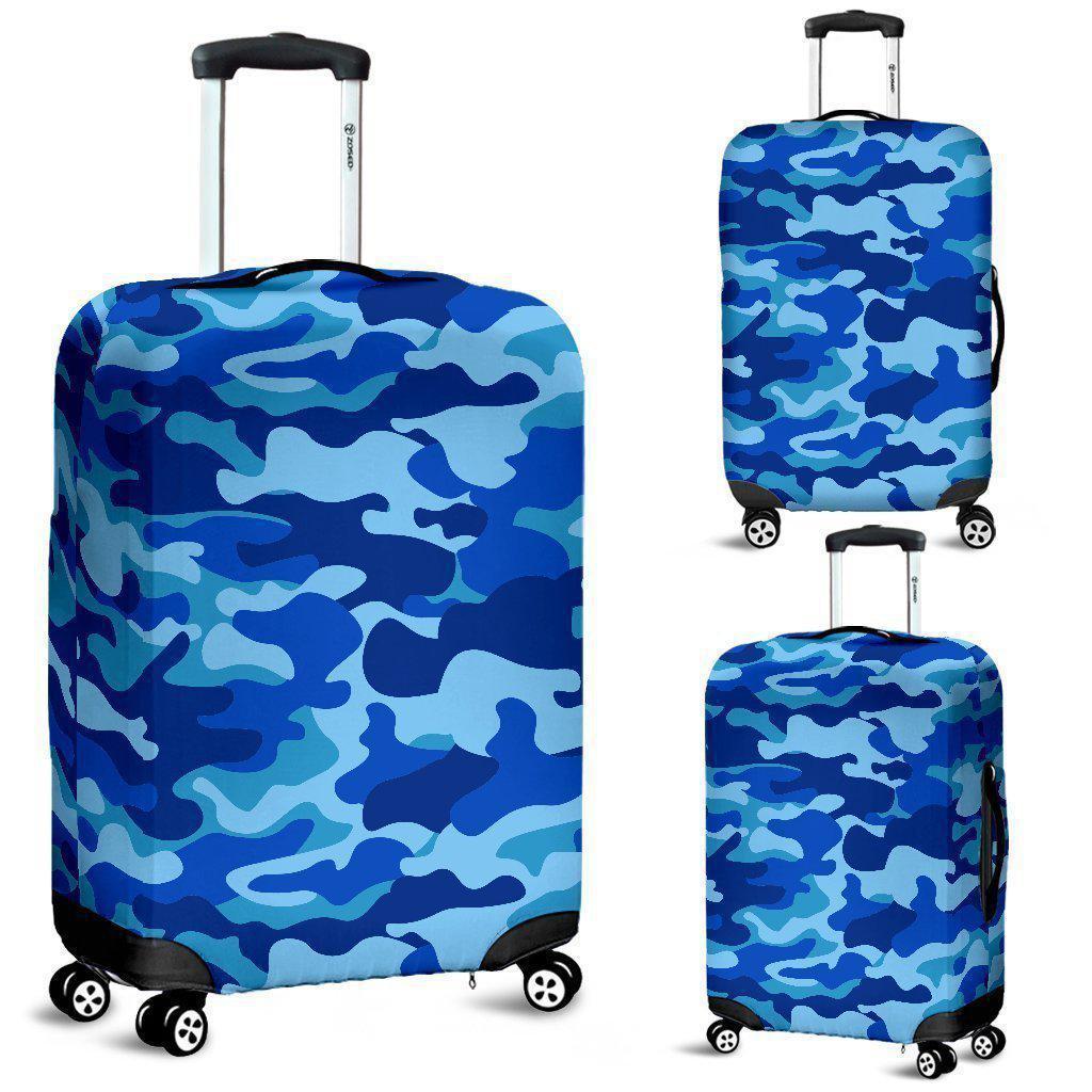 Blue Camouflage Print Luggage Cover GearFrost