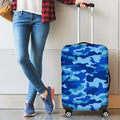 Blue Camouflage Print Luggage Cover