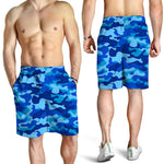 Blue Camouflage Print Men's Shorts