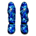 Blue Camouflage Print Muay Thai Shin Guards