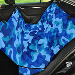 Blue Camouflage Print Pet Car Back Seat Cover