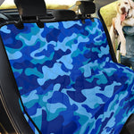 Blue Camouflage Print Pet Car Back Seat Cover