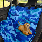 Blue Camouflage Print Pet Car Back Seat Cover