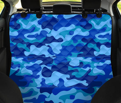 Blue Camouflage Print Pet Car Back Seat Cover