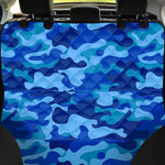 Blue Camouflage Print Pet Car Back Seat Cover