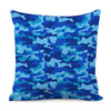Blue Camouflage Print Pillow Cover