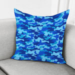 Blue Camouflage Print Pillow Cover