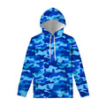 Blue Camouflage Print Pullover Hoodie