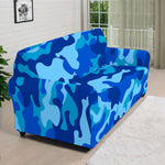 Blue Camouflage Print Sofa Cover