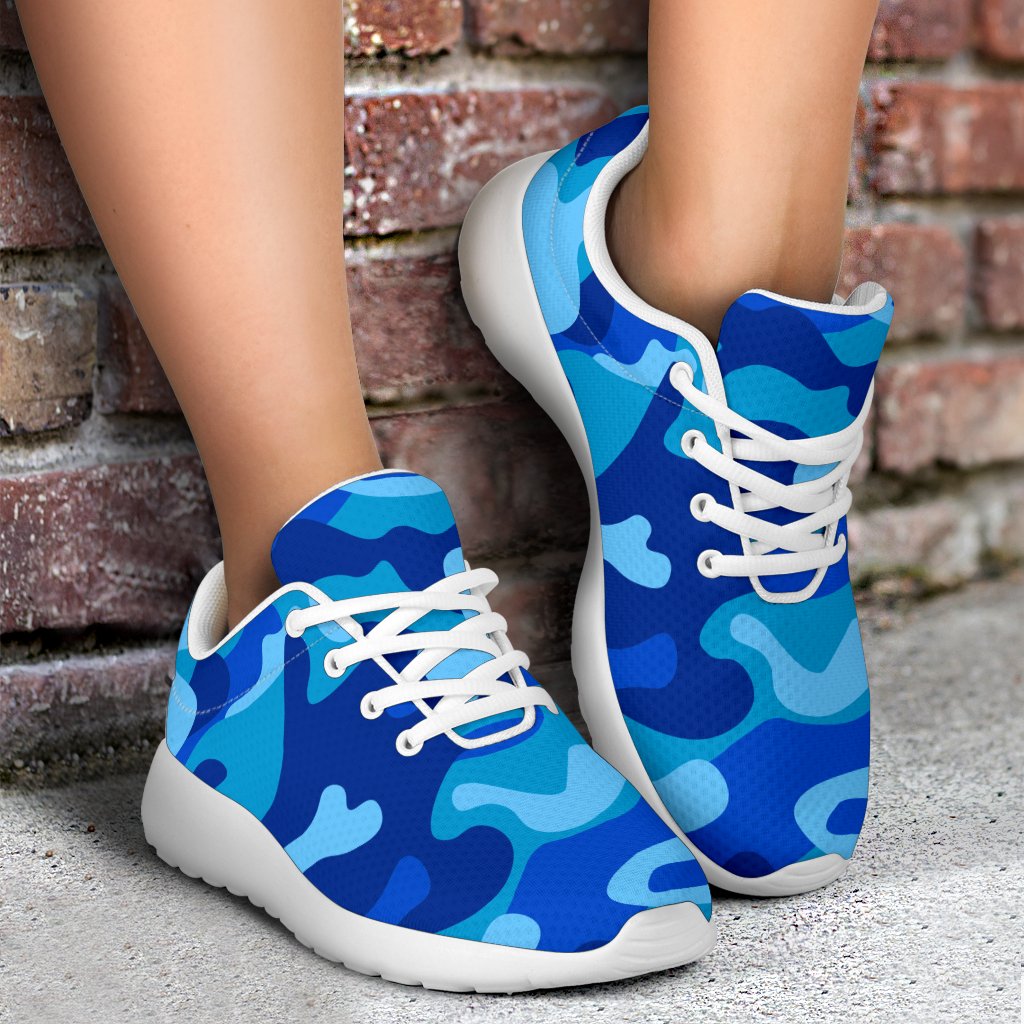 Blue Camouflage Print Sport Shoes GearFrost