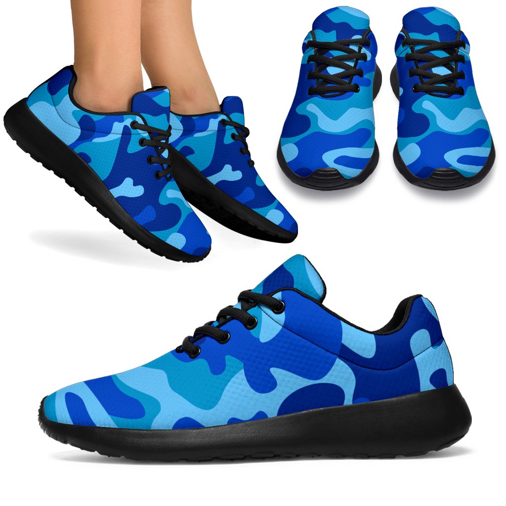 Blue Camouflage Print Sport Shoes GearFrost