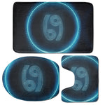 Blue Cancer Zodiac Sign Print 3 Piece Bath Mat Set