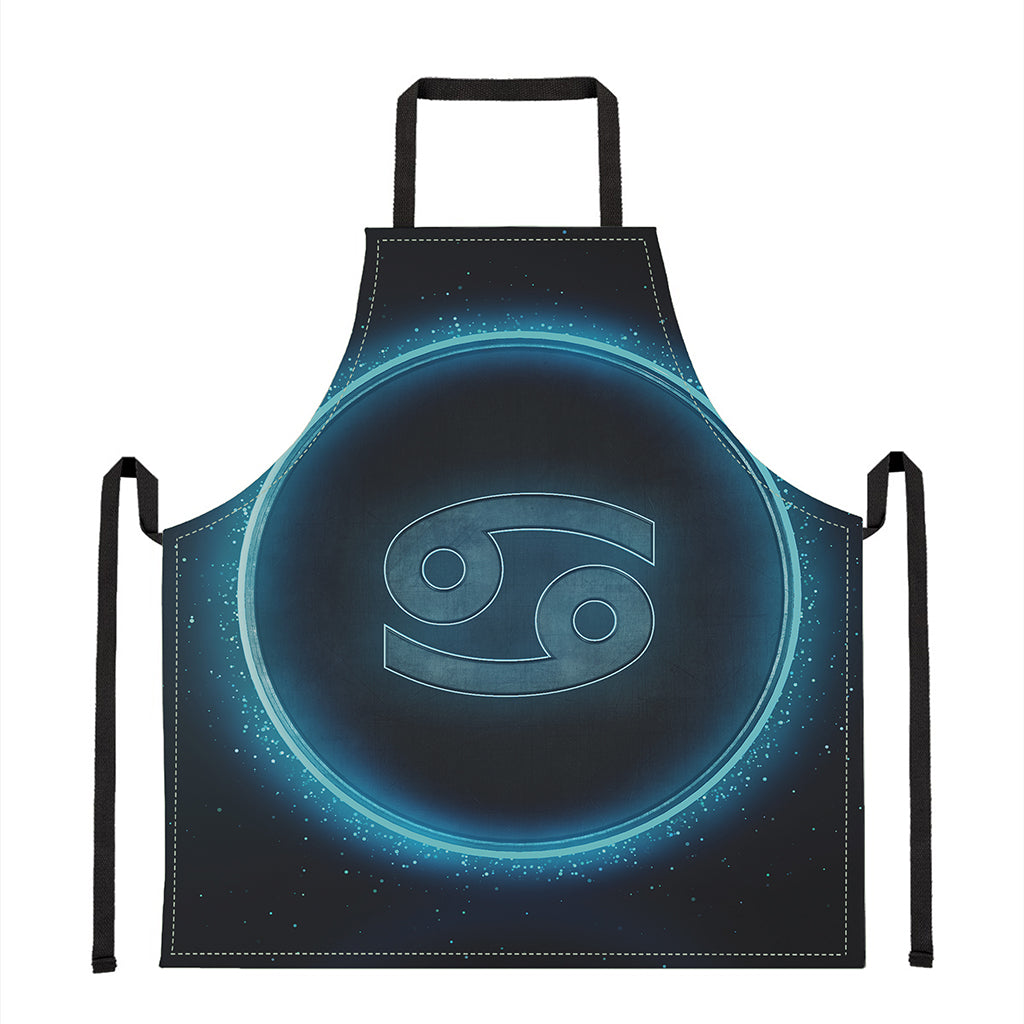 Blue Cancer Zodiac Sign Print Apron