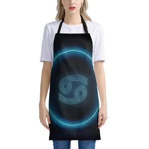 Blue Cancer Zodiac Sign Print Apron