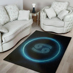 Blue Cancer Zodiac Sign Print Area Rug