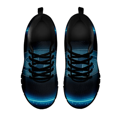 Blue Cancer Zodiac Sign Print Black Sneakers