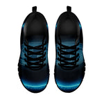 Blue Cancer Zodiac Sign Print Black Sneakers