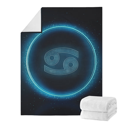 Blue Cancer Zodiac Sign Print Blanket