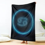 Blue Cancer Zodiac Sign Print Blanket