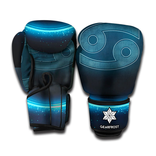 Blue Cancer Zodiac Sign Print Boxing Gloves