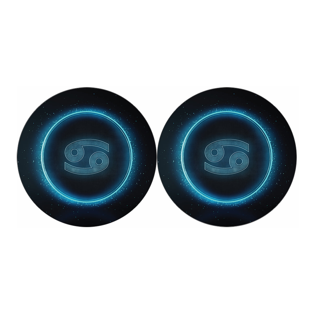 Blue Cancer Zodiac Sign Print Car Coasters