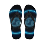 Blue Cancer Zodiac Sign Print Flip Flops