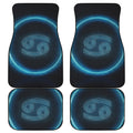 Blue Cancer Zodiac Sign Print Front and Back Car Floor Mats