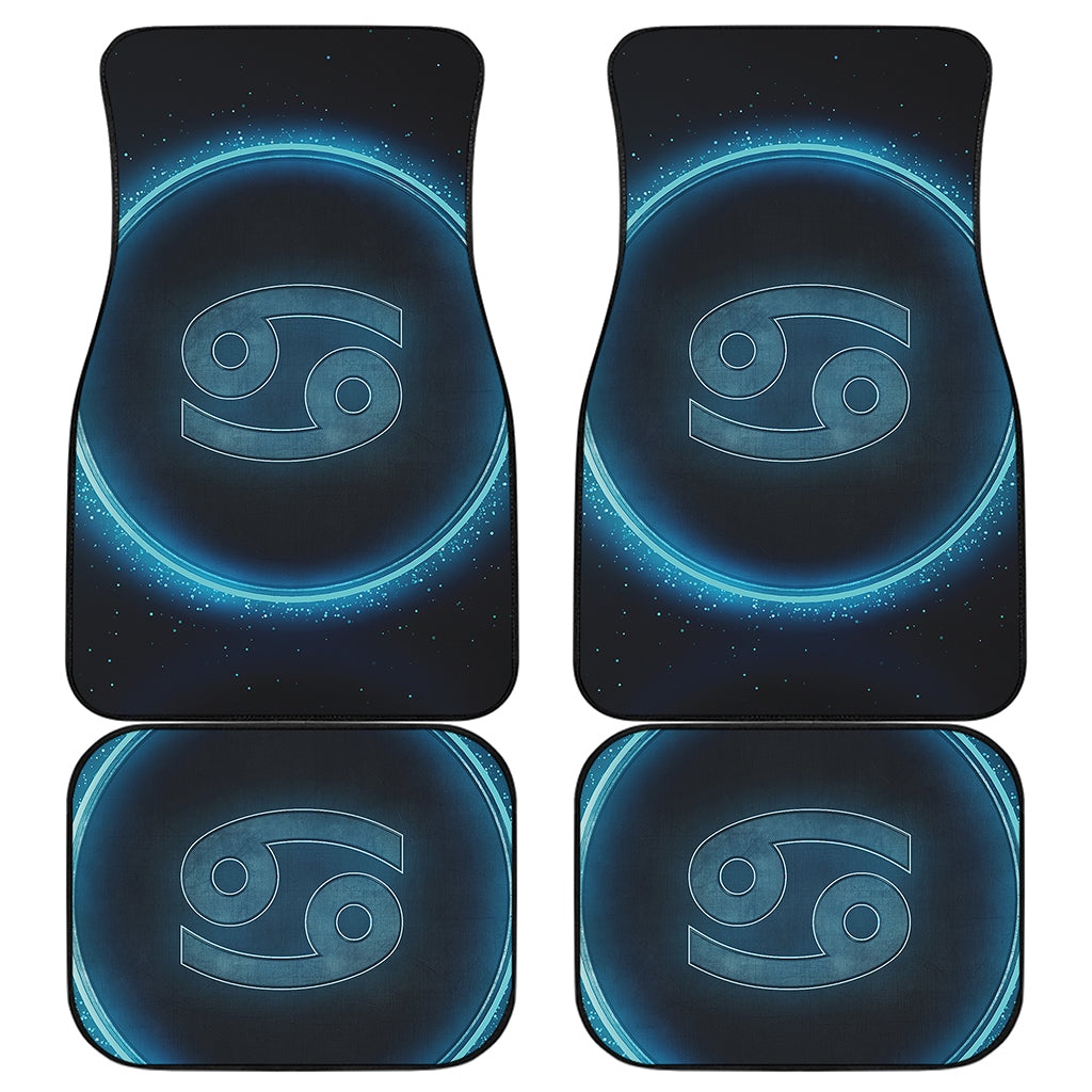 Blue Cancer Zodiac Sign Print Front and Back Car Floor Mats