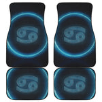 Blue Cancer Zodiac Sign Print Front and Back Car Floor Mats