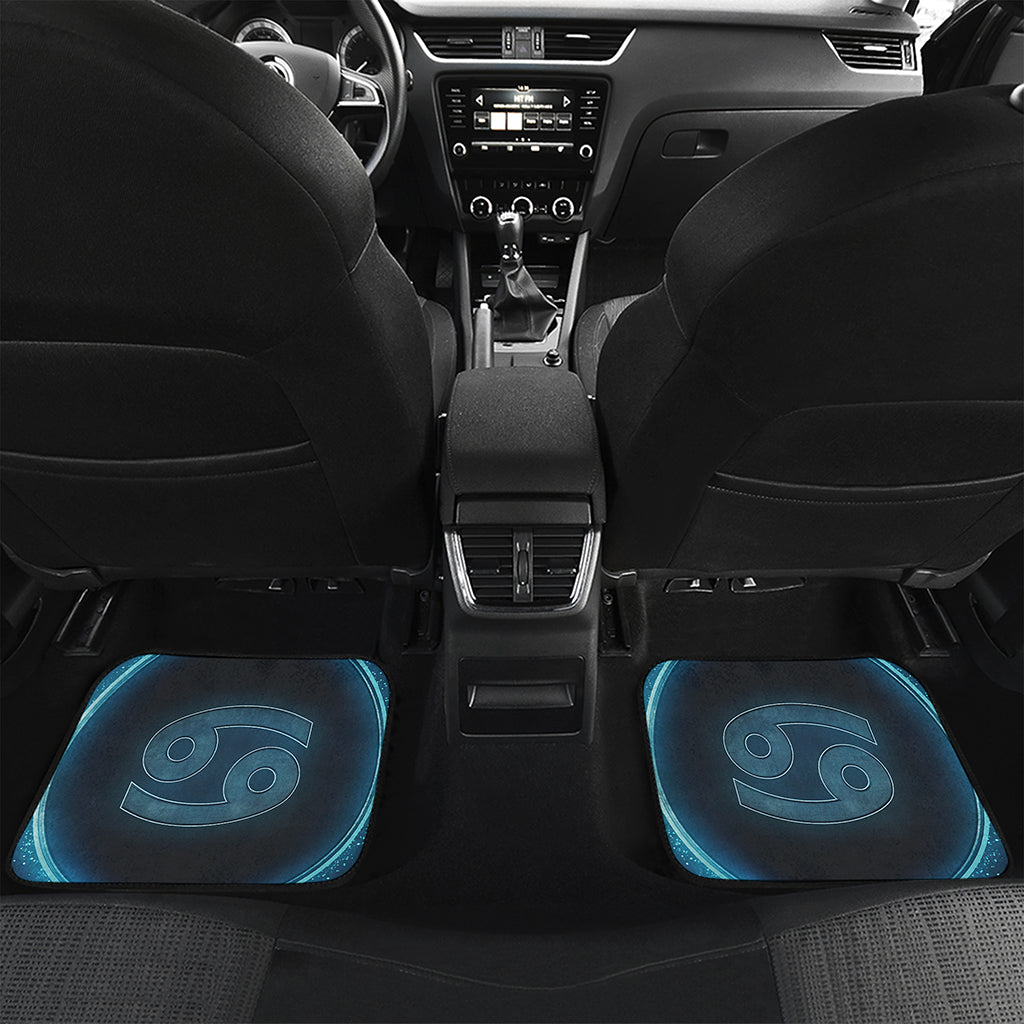 Blue Cancer Zodiac Sign Print Front and Back Car Floor Mats
