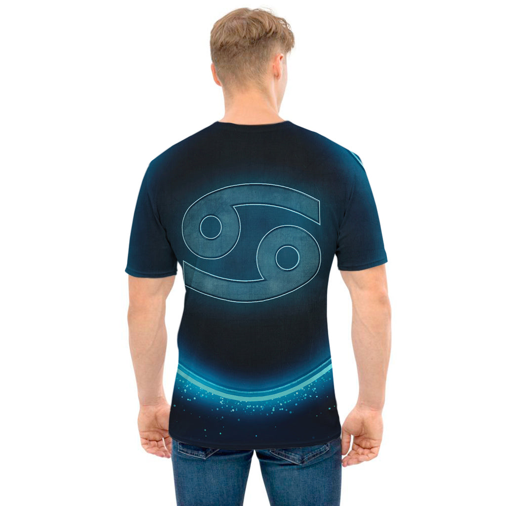 Blue Cancer Zodiac Sign Print Men's T-Shirt