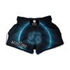 Blue Cancer Zodiac Sign Print Muay Thai Boxing Shorts