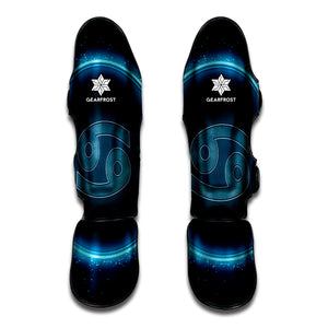 Blue Cancer Zodiac Sign Print Muay Thai Shin Guard