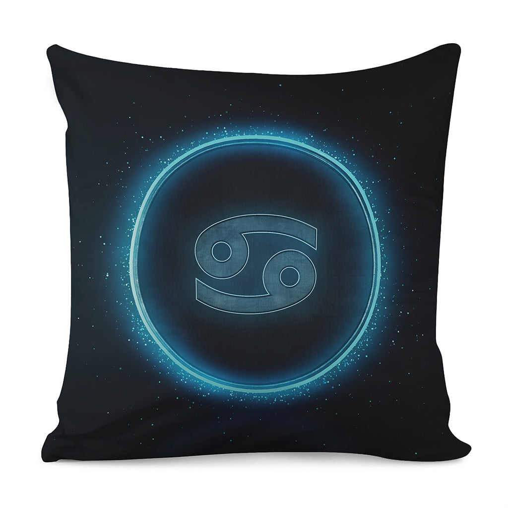 Blue Cancer Zodiac Sign Print Pillow Cover