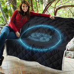 Blue Cancer Zodiac Sign Print Quilt